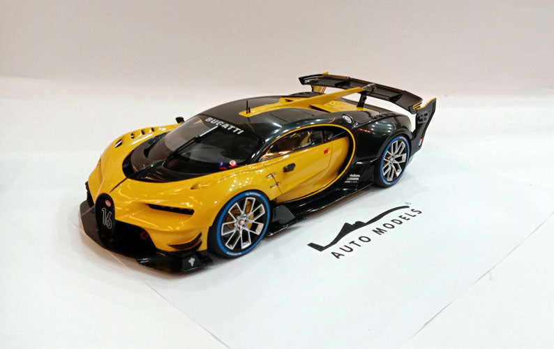 Autoart Bugatti Vision GT Giallo Midas/Black Carbon Gold Black