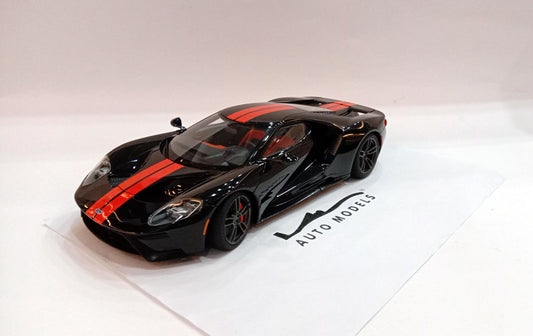 Autoart Ford GT 2017 Shadow Black/Orange Stripes