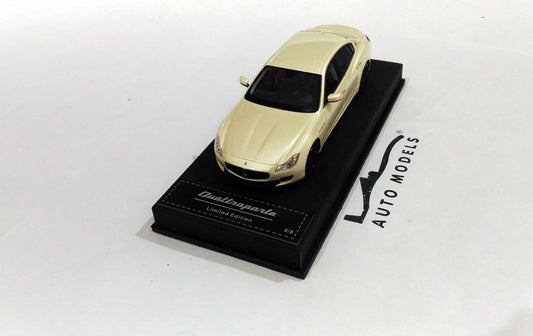 BBR Models Maserati Quattroporte Fuji White w/Leather Base