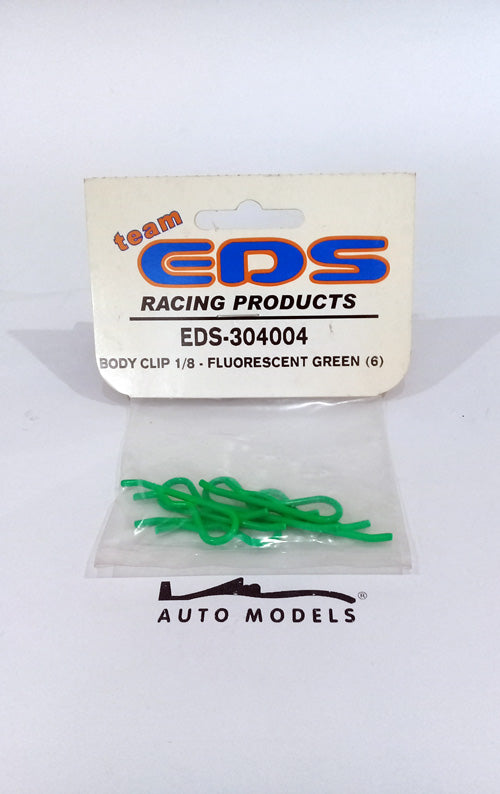 EDS RC Body Clip 1/8 Flourescent Green (6)