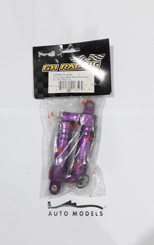 GH Racing Aluminium Pigy Back Rear Shock Cap (Purple)