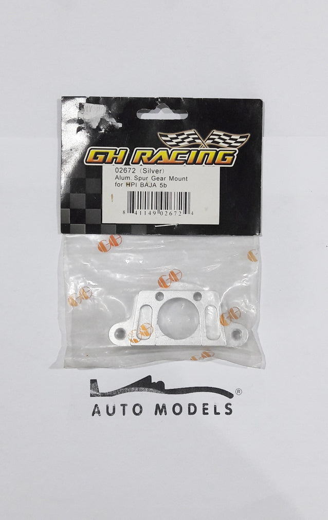 GH Racing Aluminium Spur Gear Mount (Silver) Baja 5b