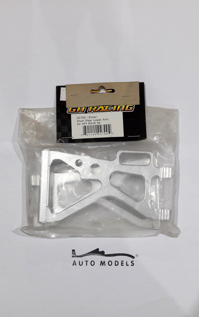 GH Racing Aluminium Rear Lower Arm Silver (HPI Baja)