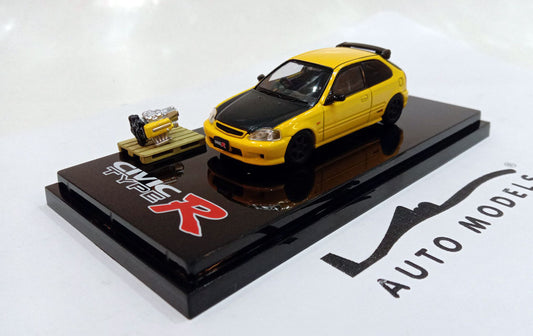 Hobby Japan Honda Civic Type R (EK9) w/Engine Yellow