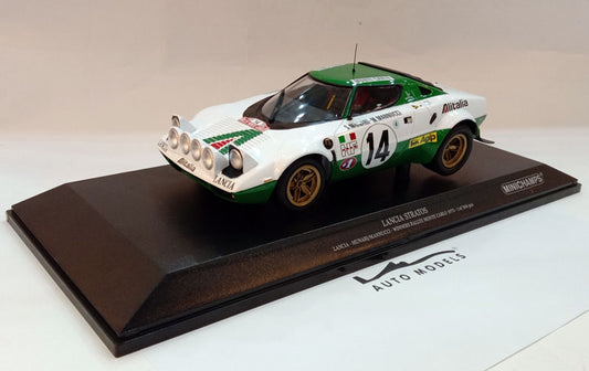 Minichamps Lancia Stratos Winnera Rally Monte Carlo 1975 White Strip Red Green