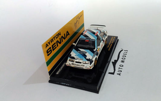 Minichamps Ford Sierra RS Cosworth A.Senna Rally Test 1986 White Blue