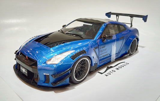 Solido Nissan GT-R R35 w/ Liberty Walk Body Kit 2.0 Blue 2020