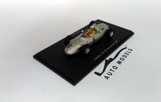 Spark Model Porsche F1 718 N.6 GP Monaco 1961 H. Herrmann Silver