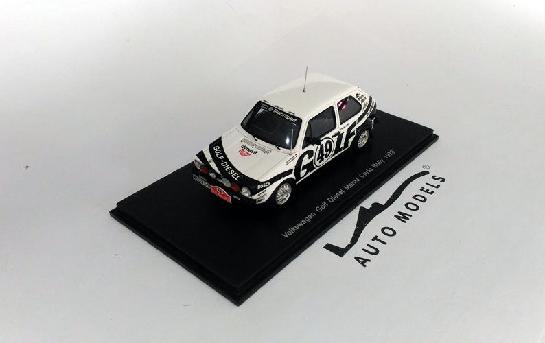 Spark Model Volkswagen Golf I Series Diesel N.49 Rally Montecarlo 1978 J. Kleint - A. Hansch White Black