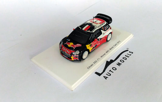 Spark Model Citroen DS3 WRC N. 1 Winner Monte Carlo 2012 Black Red