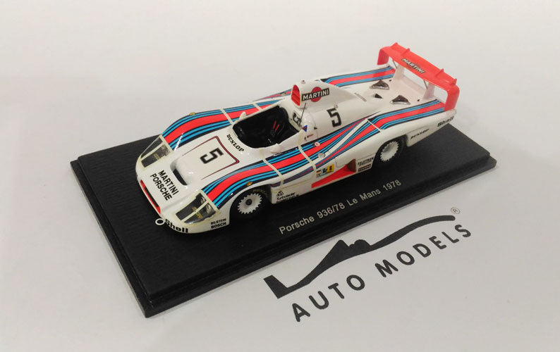 Spark Model Porsche 936/78 2.1L F6 Turbo Turbo Team Martini Racing N.5 24h Le Mans 1978 J. ICKX - H. Pescarolo - J. Mass White Red Light Blue