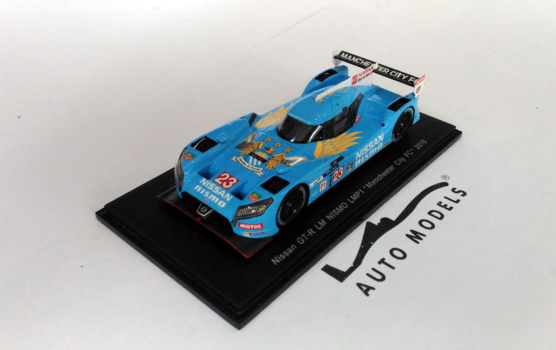 Spark Model Nissan GT-R LM Nismo LMP1 Manchester City FC 2015 Light Blue