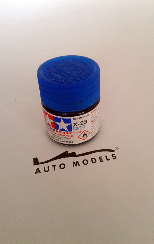 Tamiya X-23 Clear Blue Acrylic Mini Paint