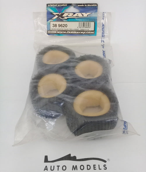 XRAY Micro Monster Truck Tire & Insert - Thrax (4+4)